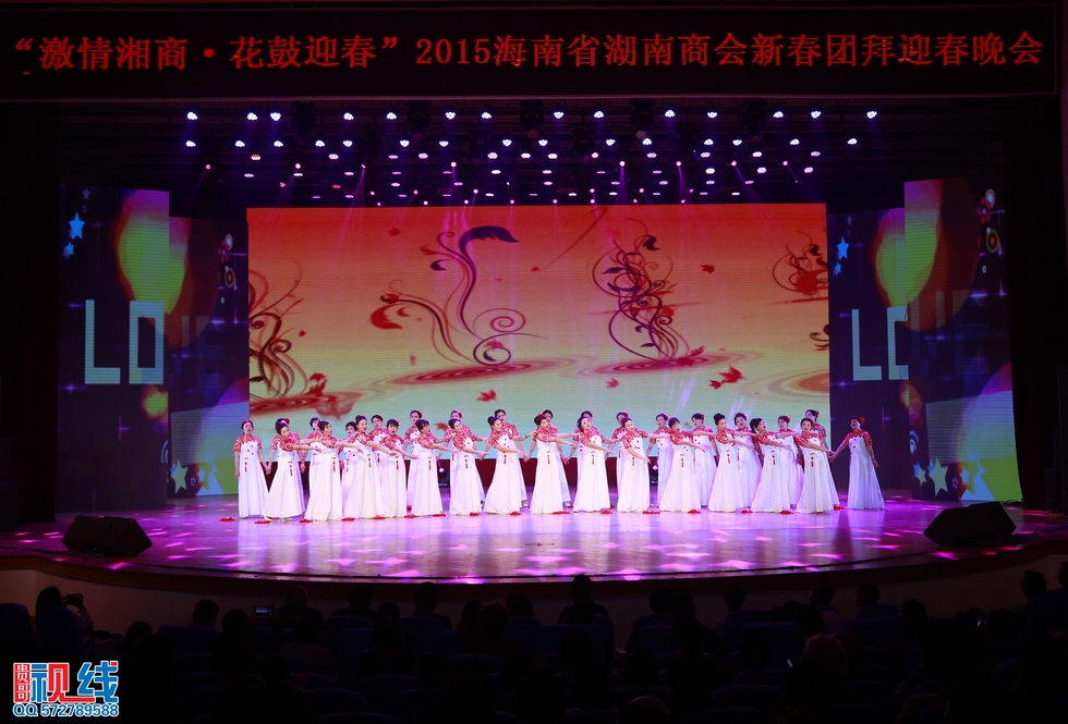 “激情湘商花鼓迎春”海南省湖南商会2015年新春团拜会圆满举行。（周宗贵 摄） (18).jpg
